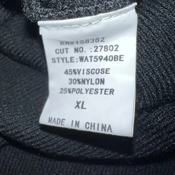 Luna, ribbed short sleeve silver black rhinestone embedded vent stretchy top XL - Picture 7 of 8